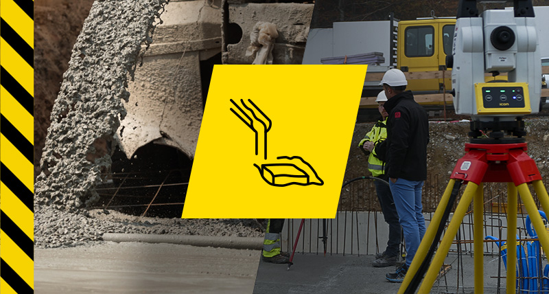 Leica iCON, costruzione degli edifici: fondazioni e getti di calcestruzzo